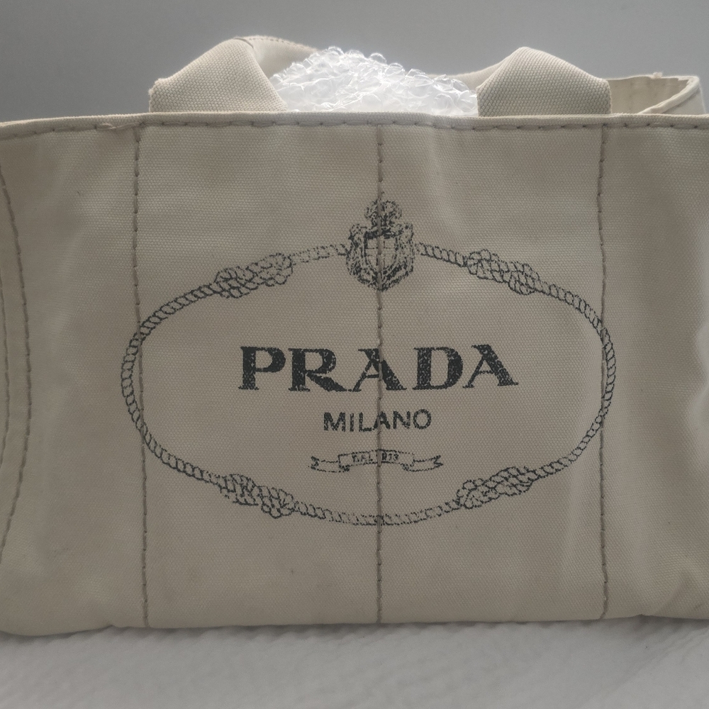 Authentic Prada Offwhite Milano Canapa Obo